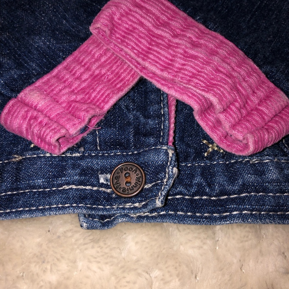 Disney VTG Winnie the Pooh Piglet Denim Jacket Baby Girl 12M Nostalgia - Picture 5 of 6